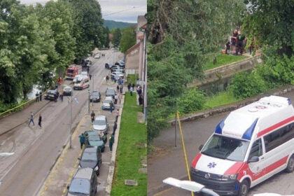 Nesreća u Bihaću: Automobil sletio u kanal, na terenu spasilačke službe, strahuje se da ima stradalih