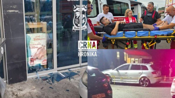 Maloljetnik bez dozvole Audijem uletio u pekaru u Podlugovima, teško povrijeđen mladić koji je čekao autobus