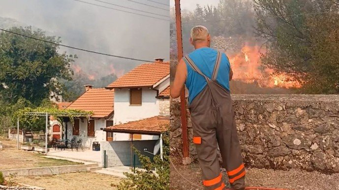 Požari kod Trebinja: Obustavljen saobraćaj prema granici sa Hrvatskom, kuće zasad nisu ugrožene