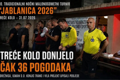 Efikasno treće kolo turnira u Jablanici: Senad Dizdarević postigao osam golova za Igman d.d. Konjic Trans