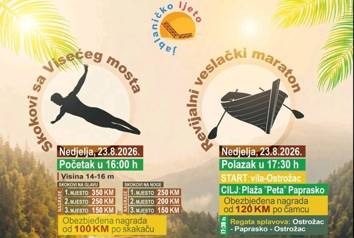Bogata nedjelja na Jablaničkom jezeru: Skokovi sa Visećeg mosta, maraton i regata