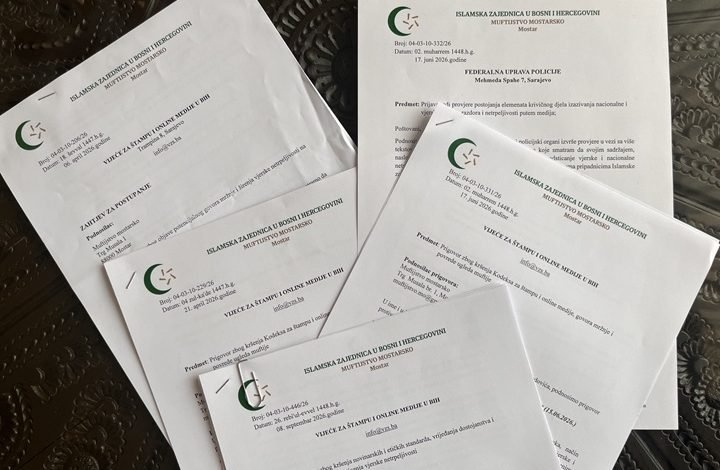 Muftijstvo mostarsko uputilo pet prijava Vijeću za štampu i Federalnoj upravi policije