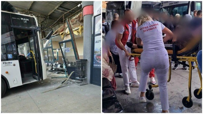 Autobus se zabio u autobusku stanicu u Živinicama, više osoba povrijeđeno