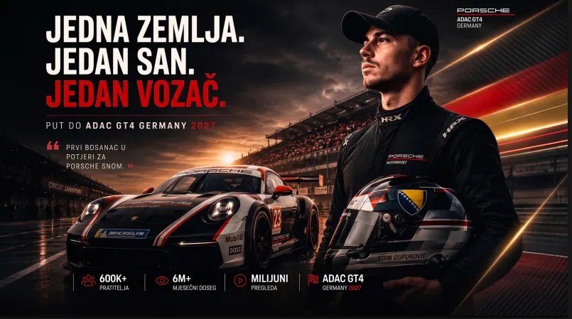 Edin Ćufurović želi s ljiljanima u Formulu 1: Pomozimo mladom bh. vozaču da ostvari san, sponzorišimo njegov put!